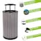 Alpine Industries 32 Gallon Gray All-Weather Slatted Wood Style Panel Steel Commercial Outdoor Trash Can Receptacle ALP4400-01-GRY-RB - alternate 10